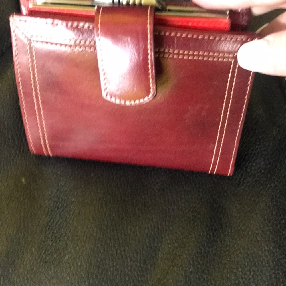 Tusk red leather wallet